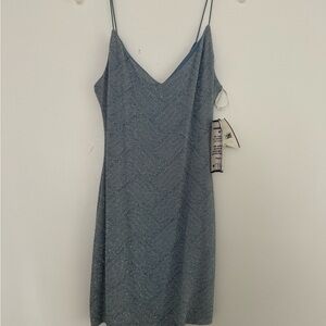 Macy's Sparkling Blue Mini Dress